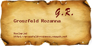 Groszfeld Rozanna névjegykártya